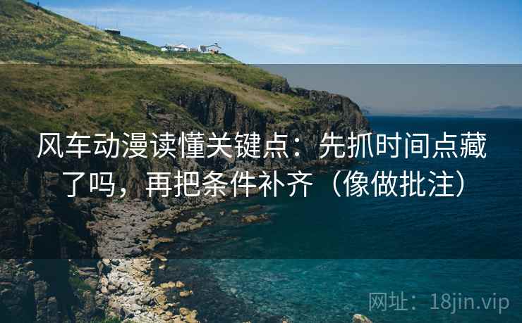 风车动漫读懂关键点：先抓时间点藏了吗，再把条件补齐（像做批注）