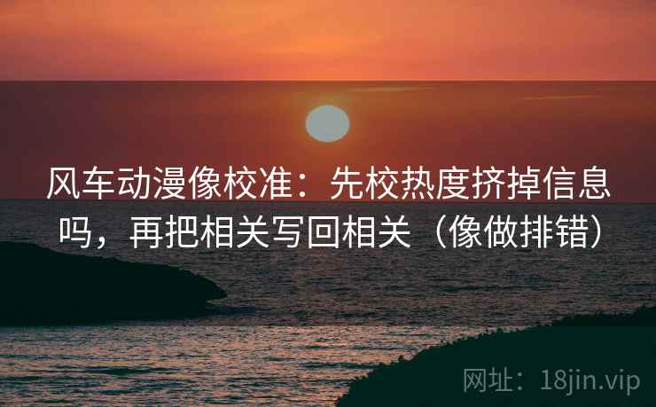 风车动漫像校准：先校热度挤掉信息吗，再把相关写回相关（像做排错）  第2张