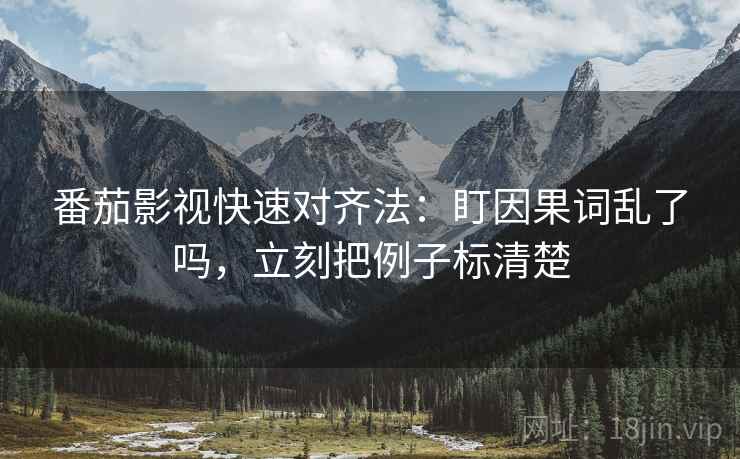 番茄影视快速对齐法：盯因果词乱了吗，立刻把例子标清楚